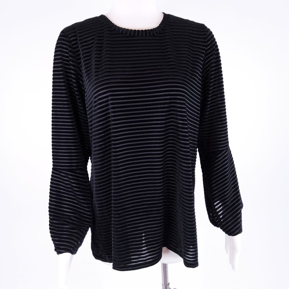 New MICHAEL Michael Kors Plus Size Velvet Stripe Flare Bell Sleeve Top Size 0X